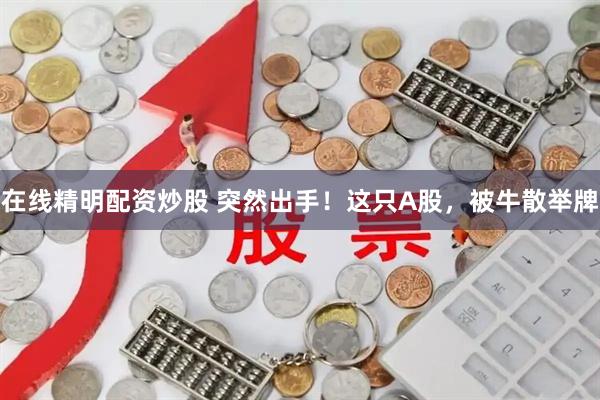 在线精明配资炒股 突然出手！这只A股，被牛散举牌